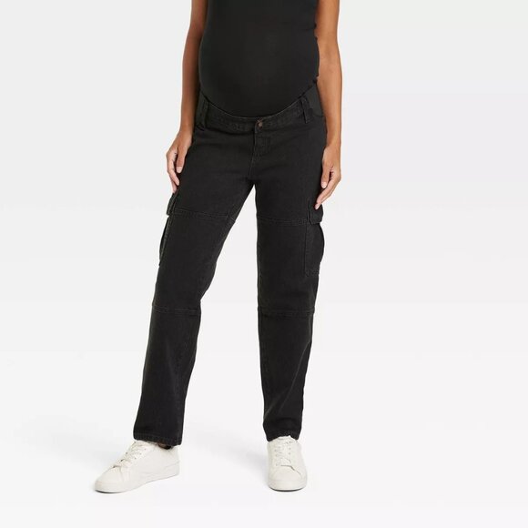 Isabel Maternity by Ingrid & Isabel Black Straight Leg Jeans - Picture 1 of 3